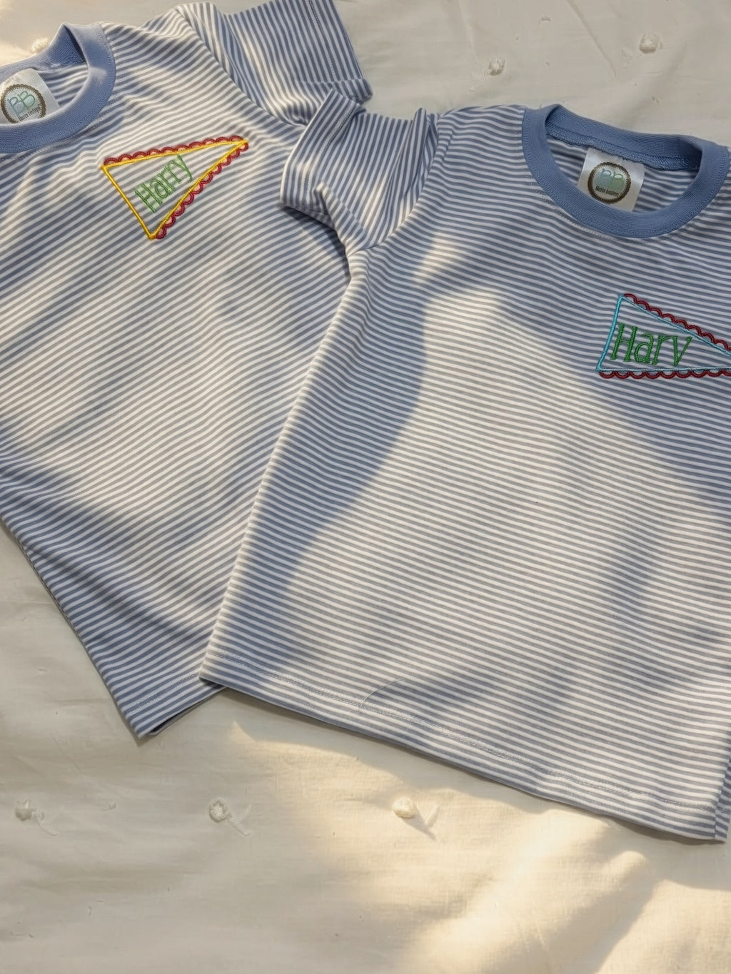 Pennant Name Flag Tshirt | Embroidered Kids Clothes