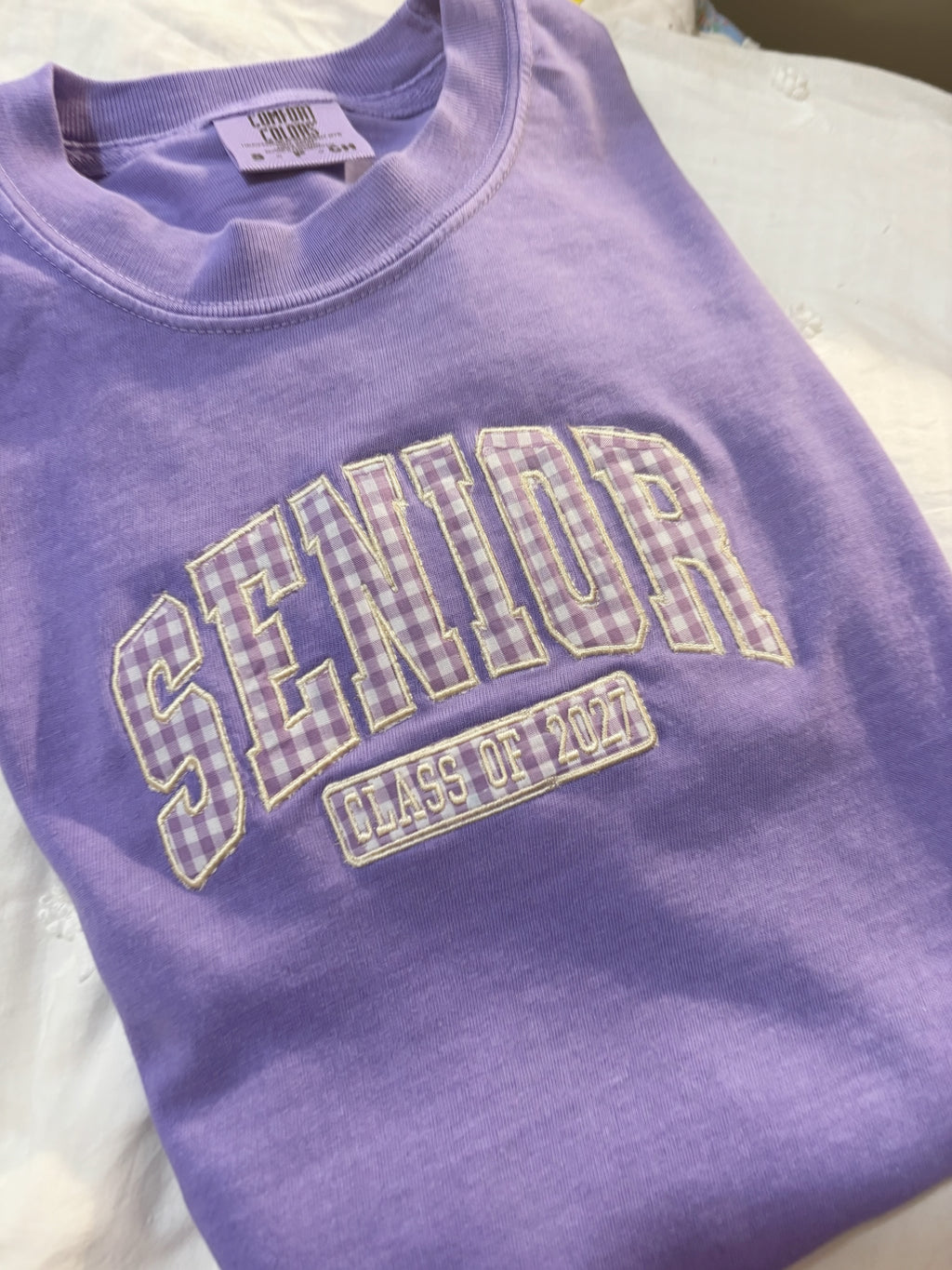 Senior 2027 Applique Shirt | Embroidered Class of 2027 Tshirt