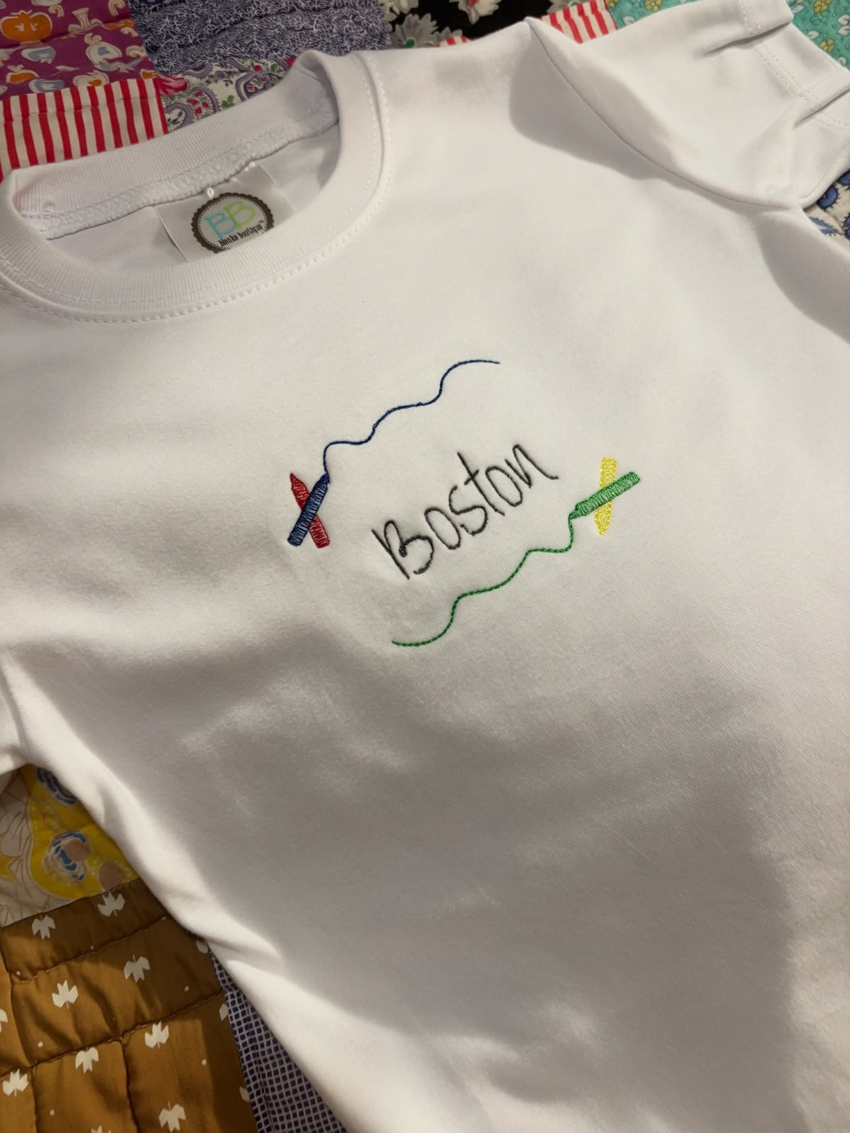 Boys Crayon Name Frame | Personalized Embroidered Gift
