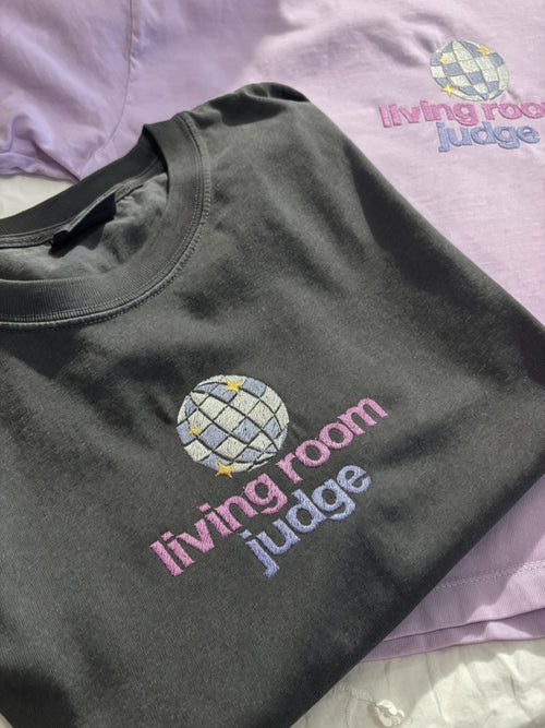 Living Room Judge | Embroidered Disco Ball Shirt