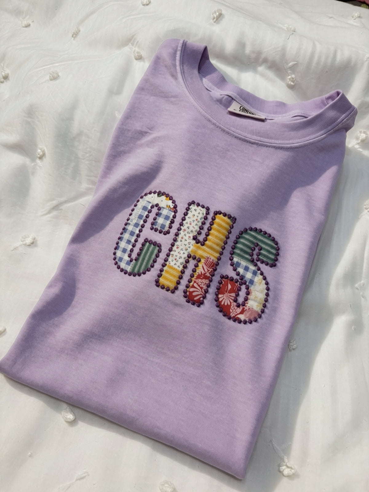 School Mascot Dot Applique Shirt | Embroidered School Shirt