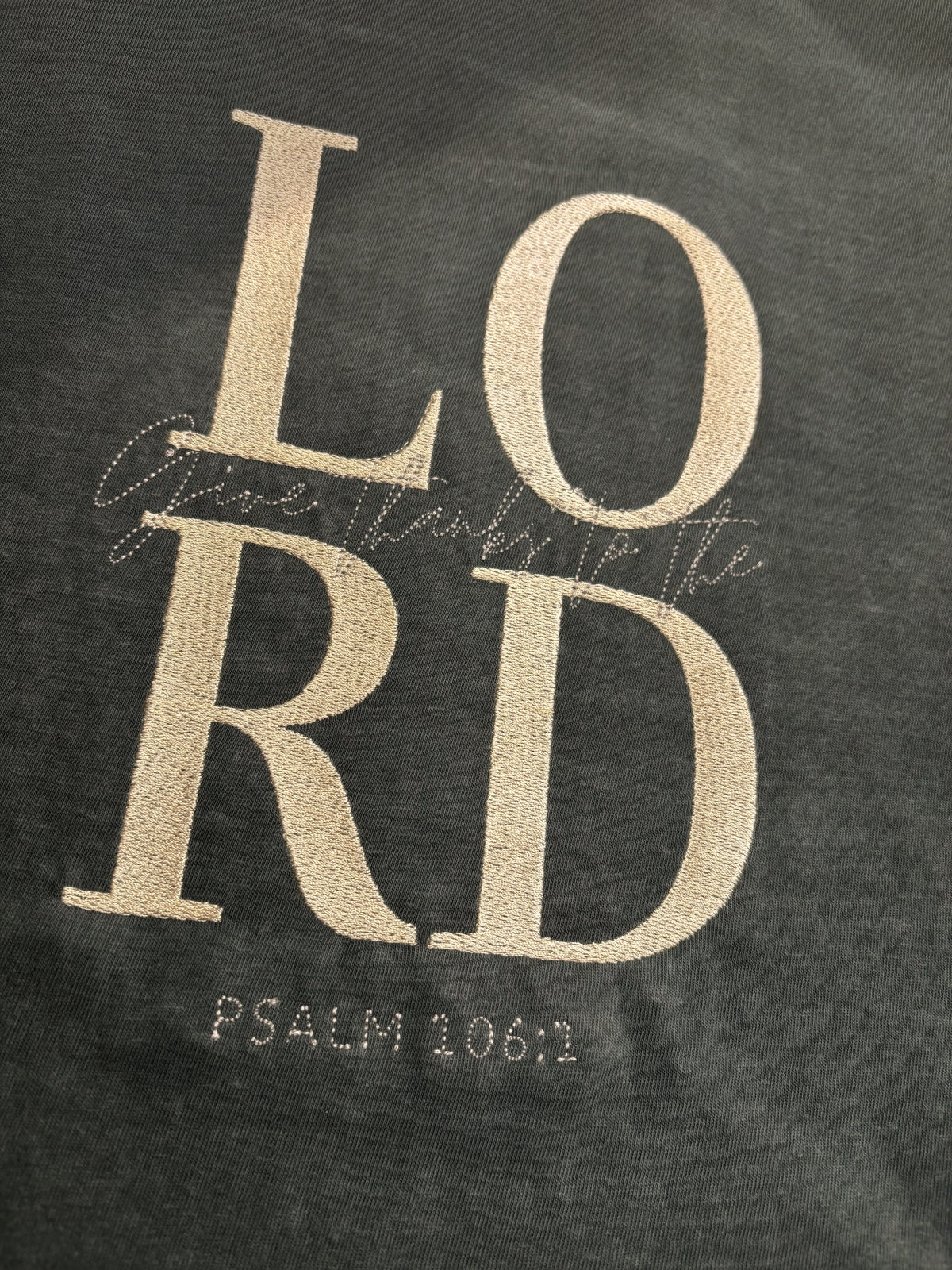 Give Thanks to the Lord Embroidered Shirt | Psalm 106:1
