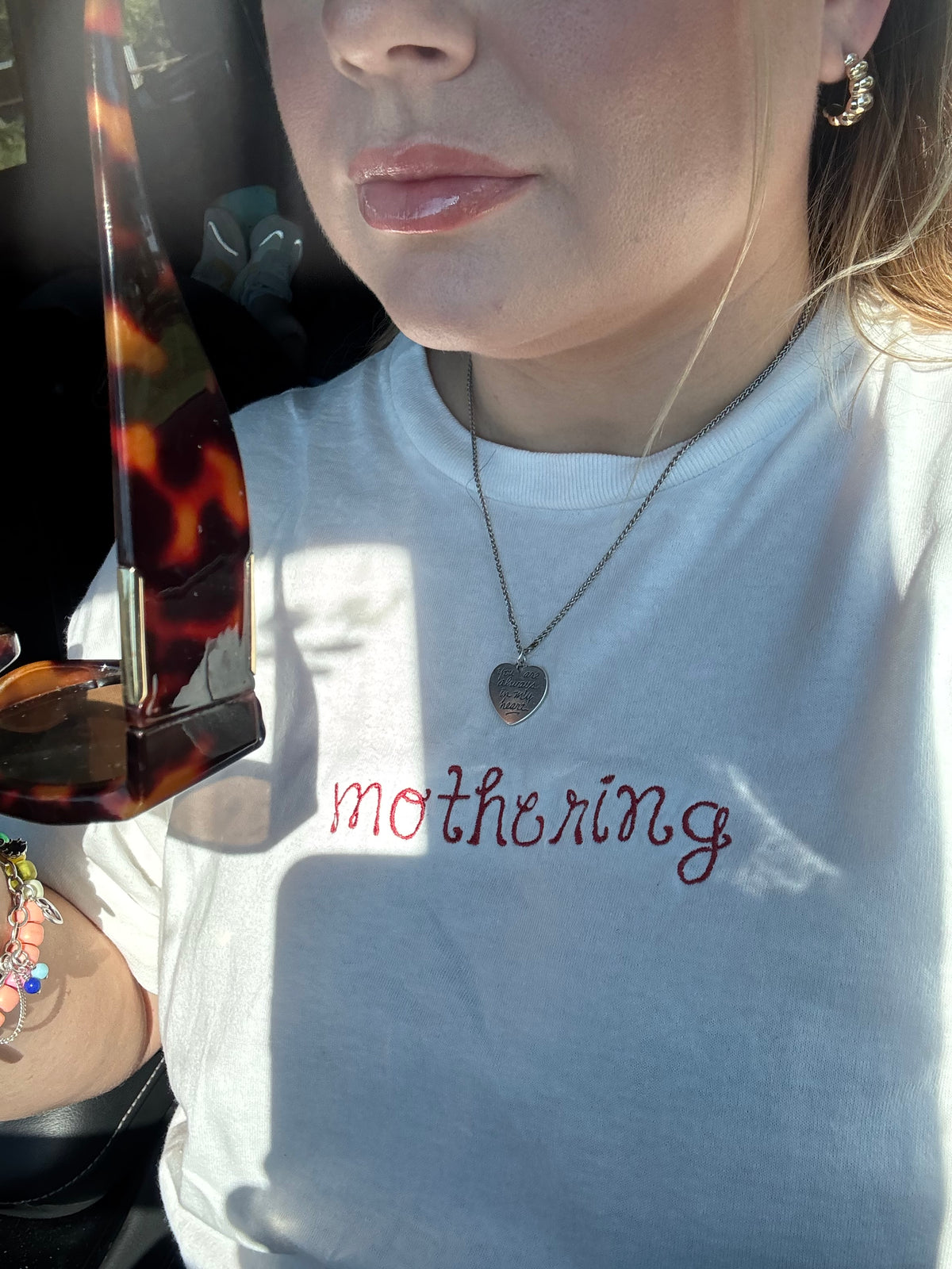 Mothering Embroidered T-Shirt | Custom Comfort Colors Tee