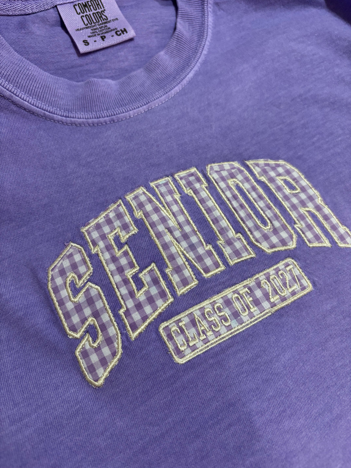 Senior 2027 Applique Shirt | Embroidered Class of 2027 Tshirt