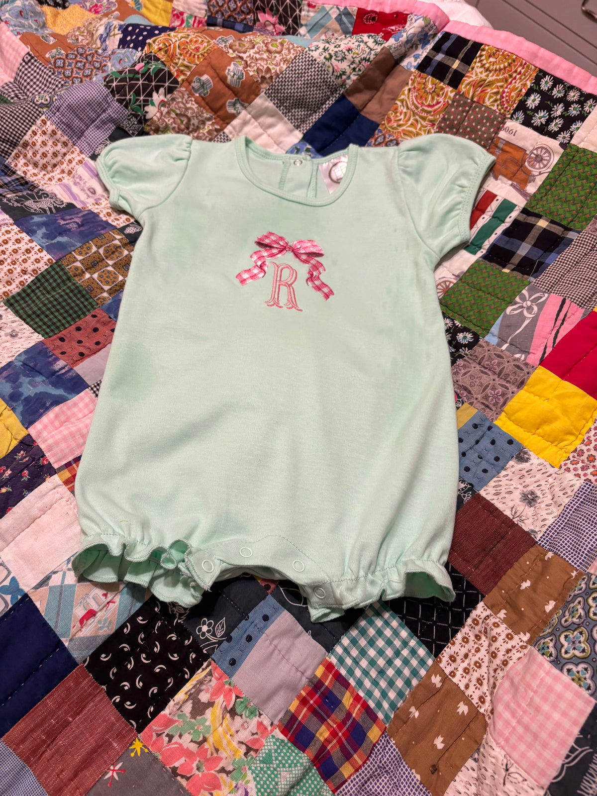 Girls Personalized Gingham Bow Outfit | Romper, Ruffle Shirt & More