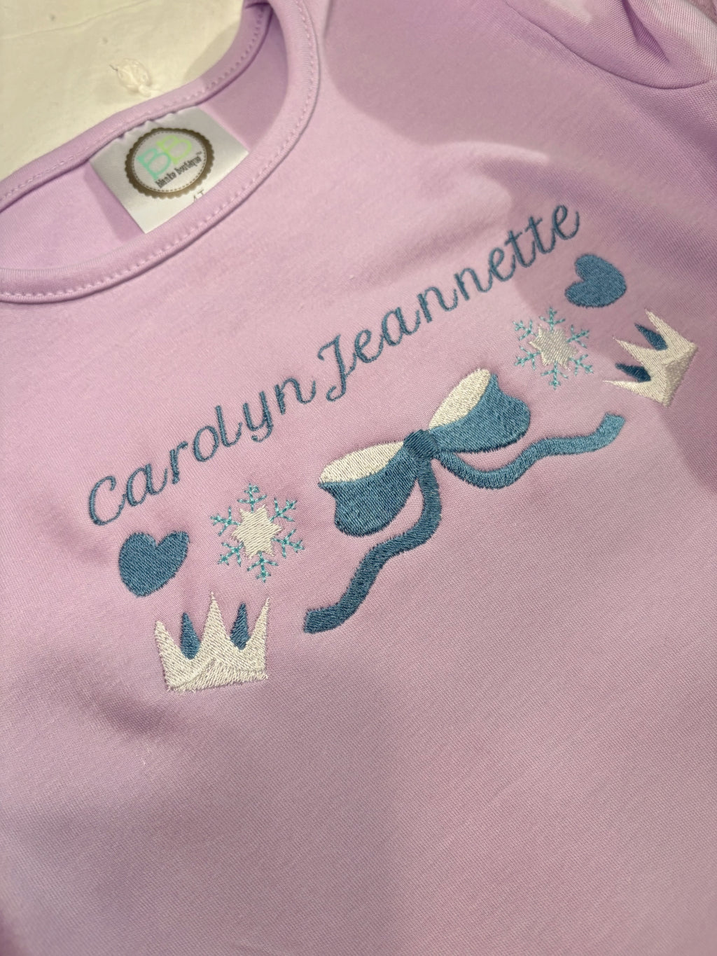 Girls Personalized Princess Shirt & Romper | Embroidered Name