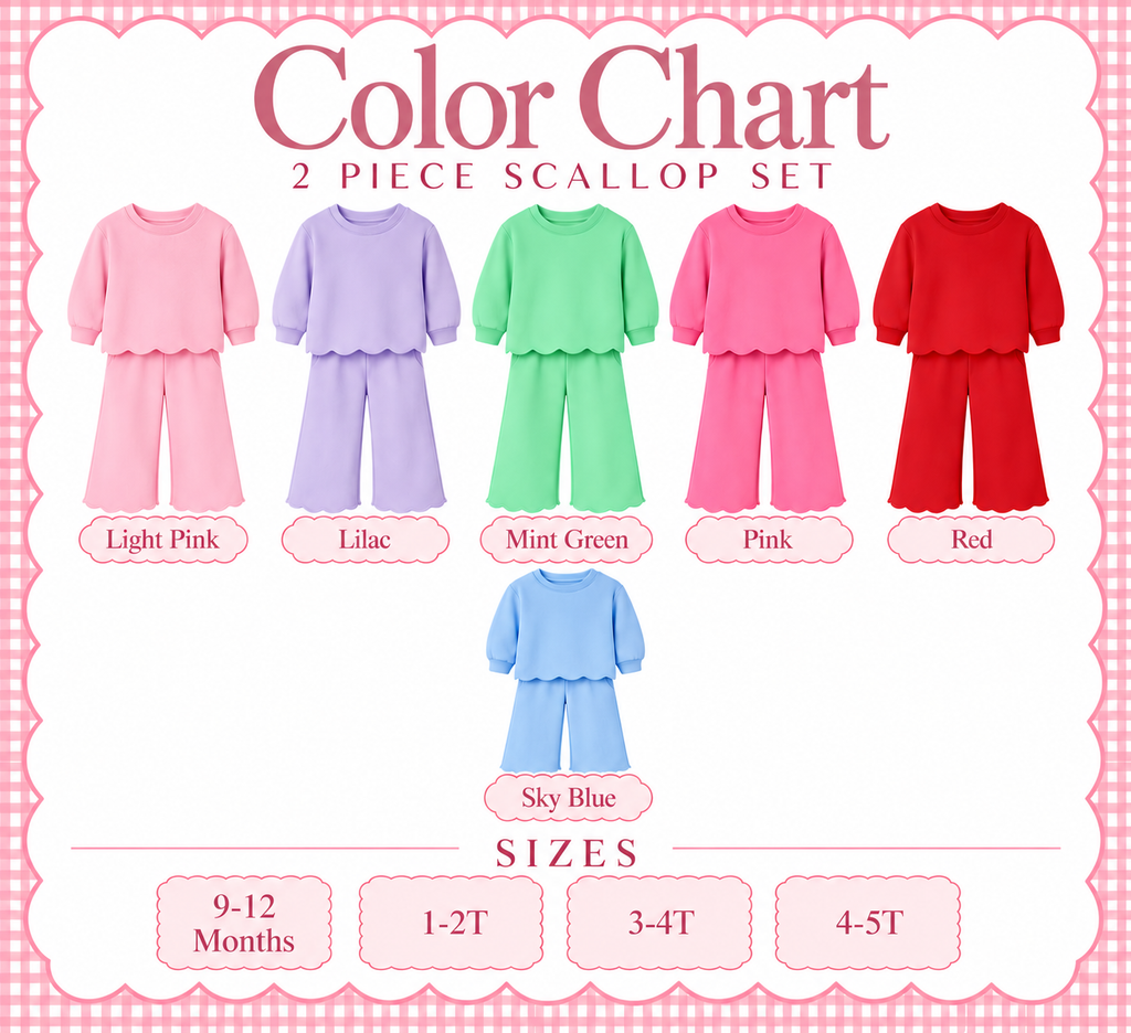 Personalized Girls’ Lettuce-Trim Matching Sweatset