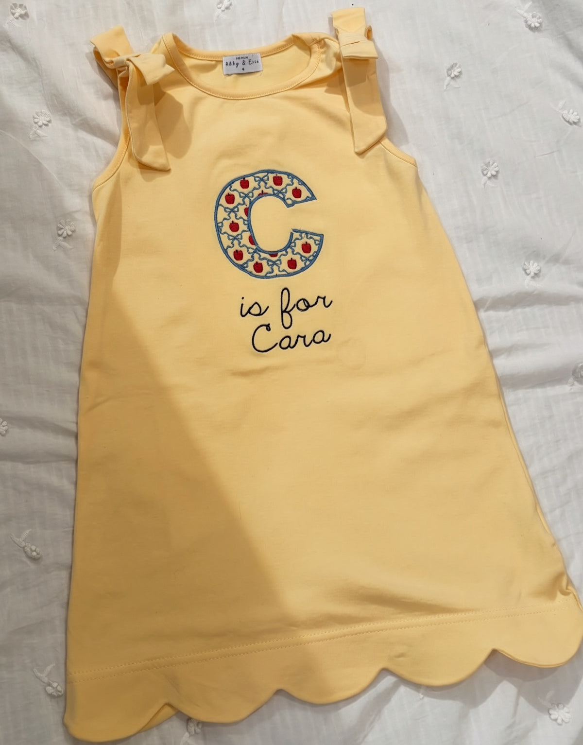 A is for Apple Dress | Puff Sleeve or Ruffle Sleeve Top | Back to school