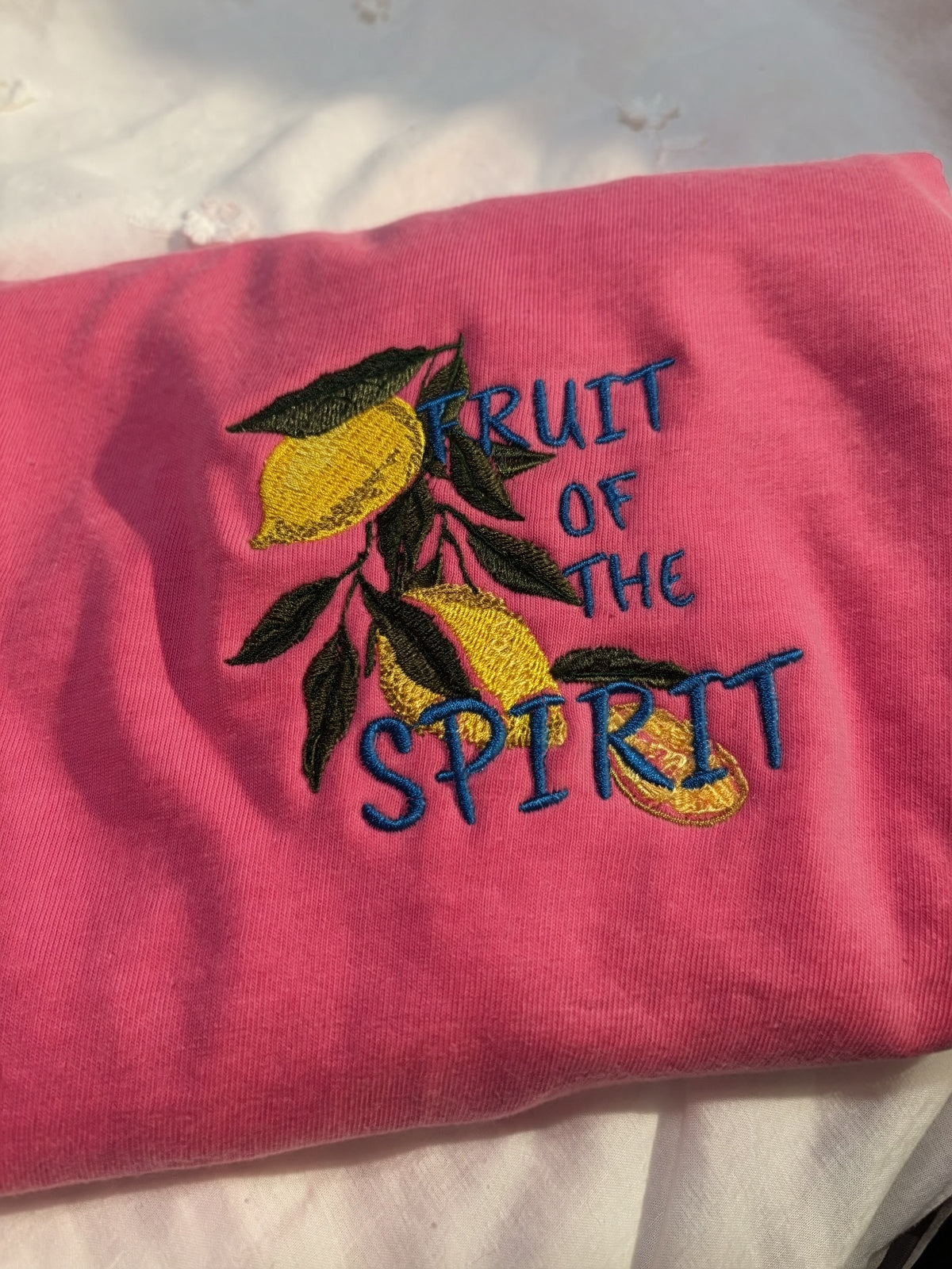 Lemon Fruit of the Spirit | Embroidered Comfort Colors Shirt