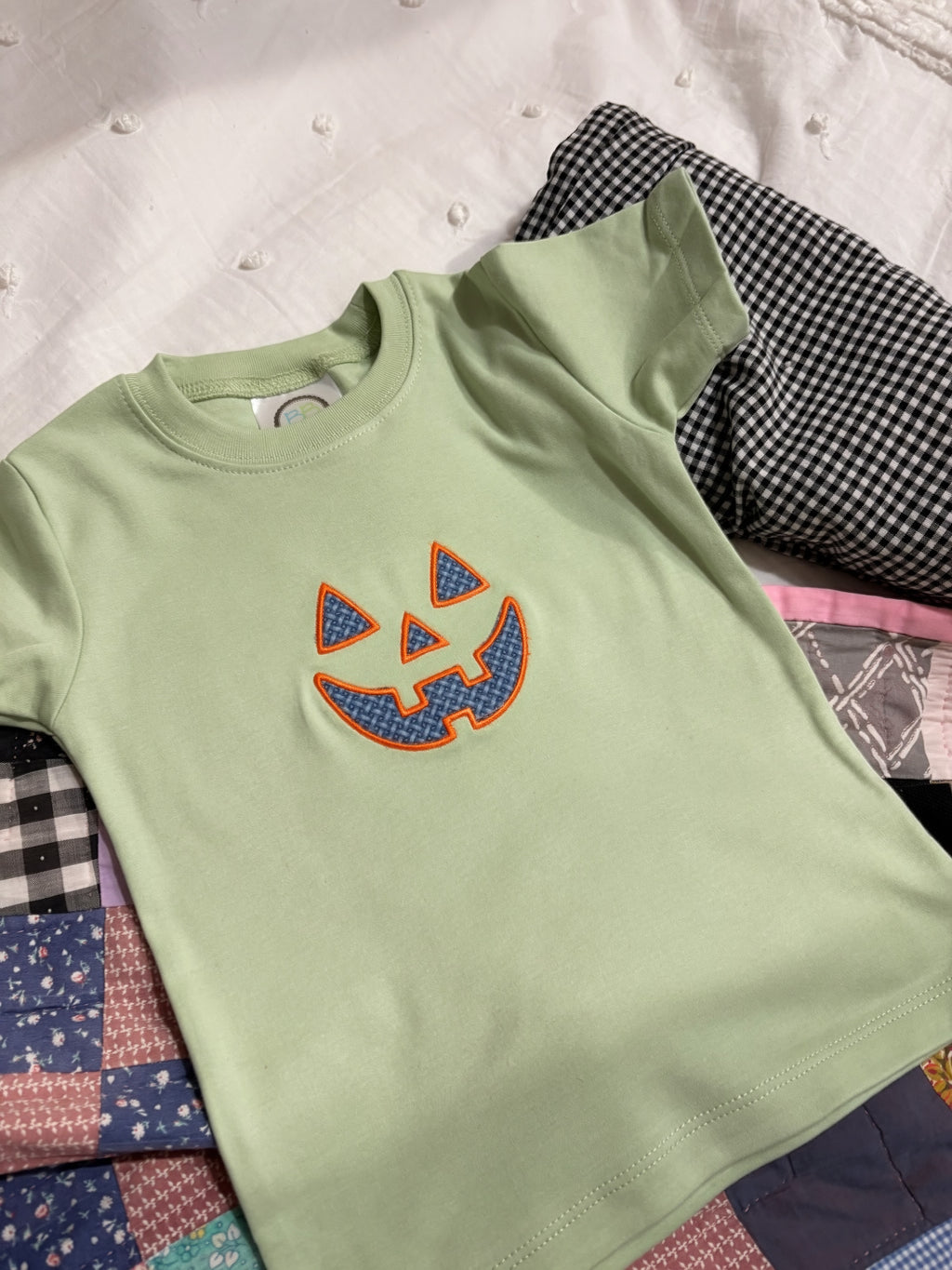 Jack-o’-Lantern Face Appliqué Shirt | Baby to Adult