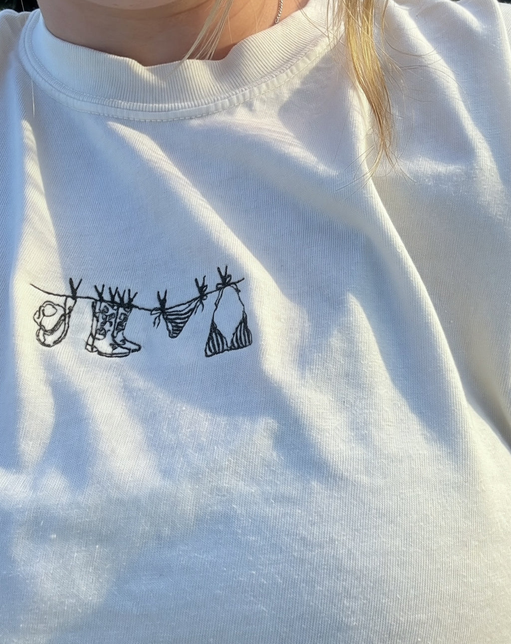 Summertime Clothes line |Custom Embroidered Western Bikini Shirt | Comfort Colors Summer Tee