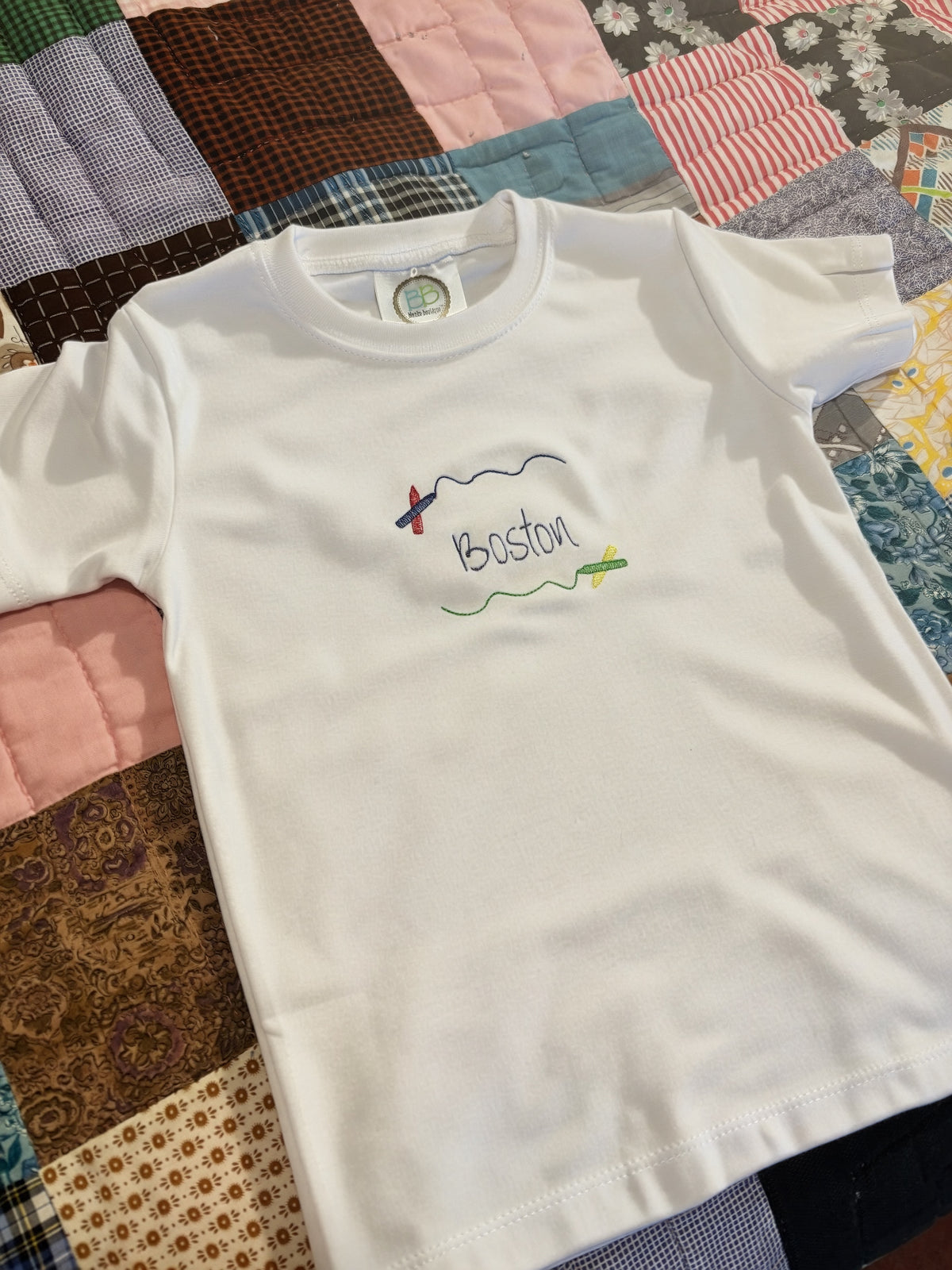 Boys Crayon Name Frame | Personalized Embroidered Gift