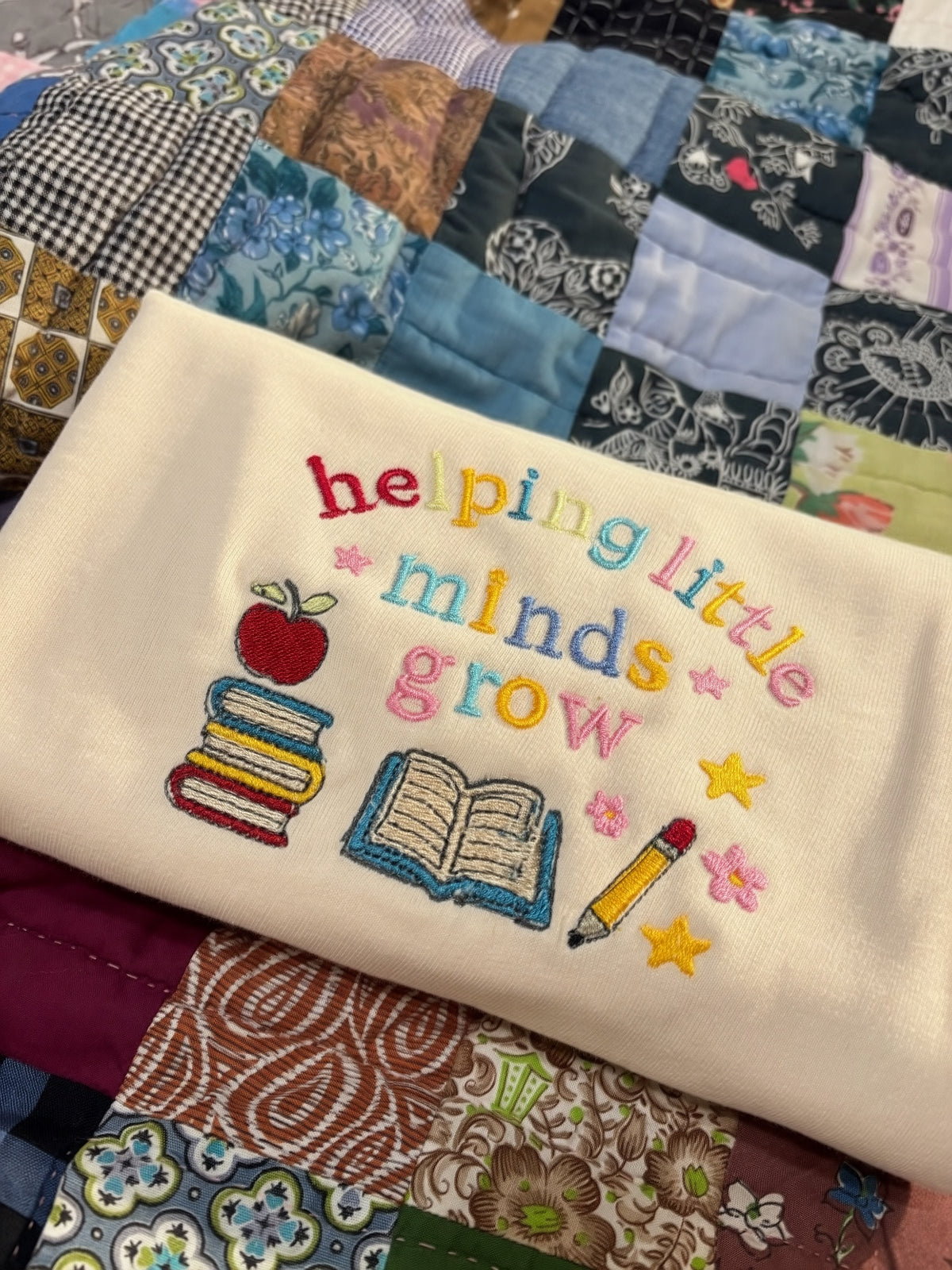 Helping Little Minds Teacher Shirt | Custom Embroidered