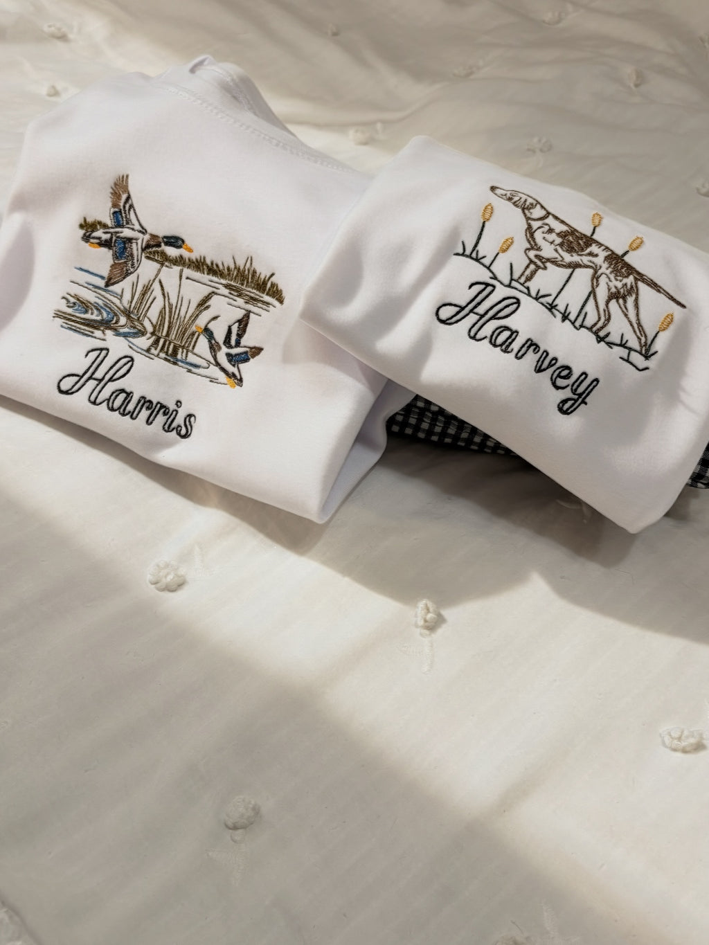 Kids Embroidered Hunting Shirt | Mallard Duck or Pointer Dog Design | Personalized Boys T-Shirt