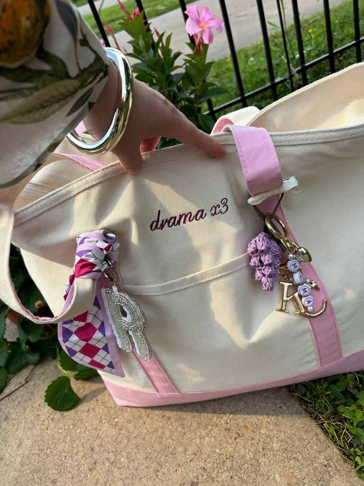 Embroidered Large Canvas Tote | Personalized Bag | Multiple Color Options