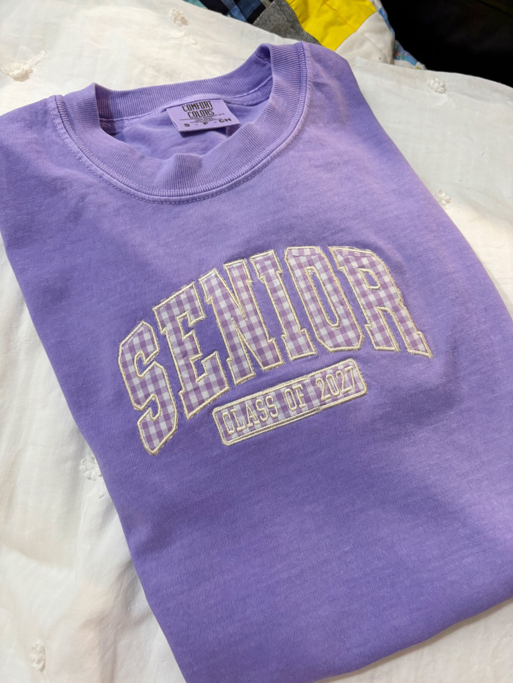 Senior 2027 Applique Shirt | Embroidered Class of 2027 Tshirt