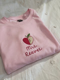 Apple Heart Embroidered Teacher Shirt | Personalized Name Shirt