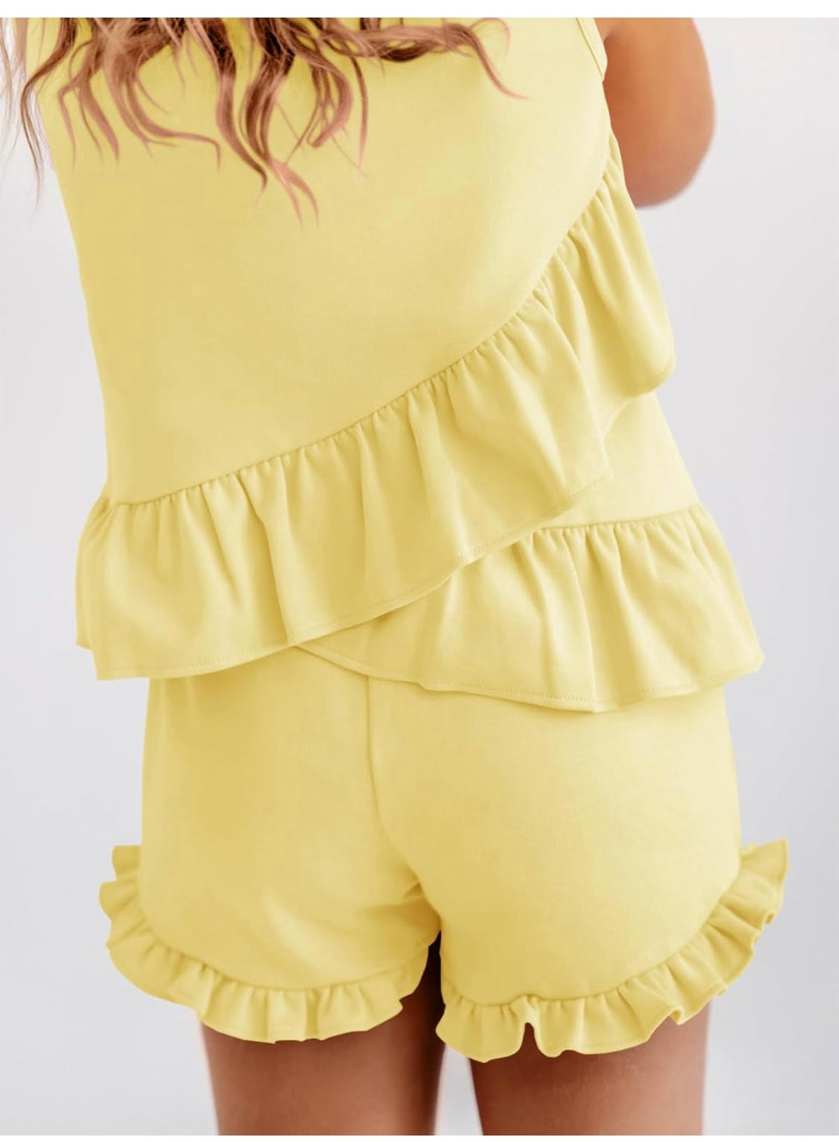 Girls Ruffled Short Set | Embroidered Set