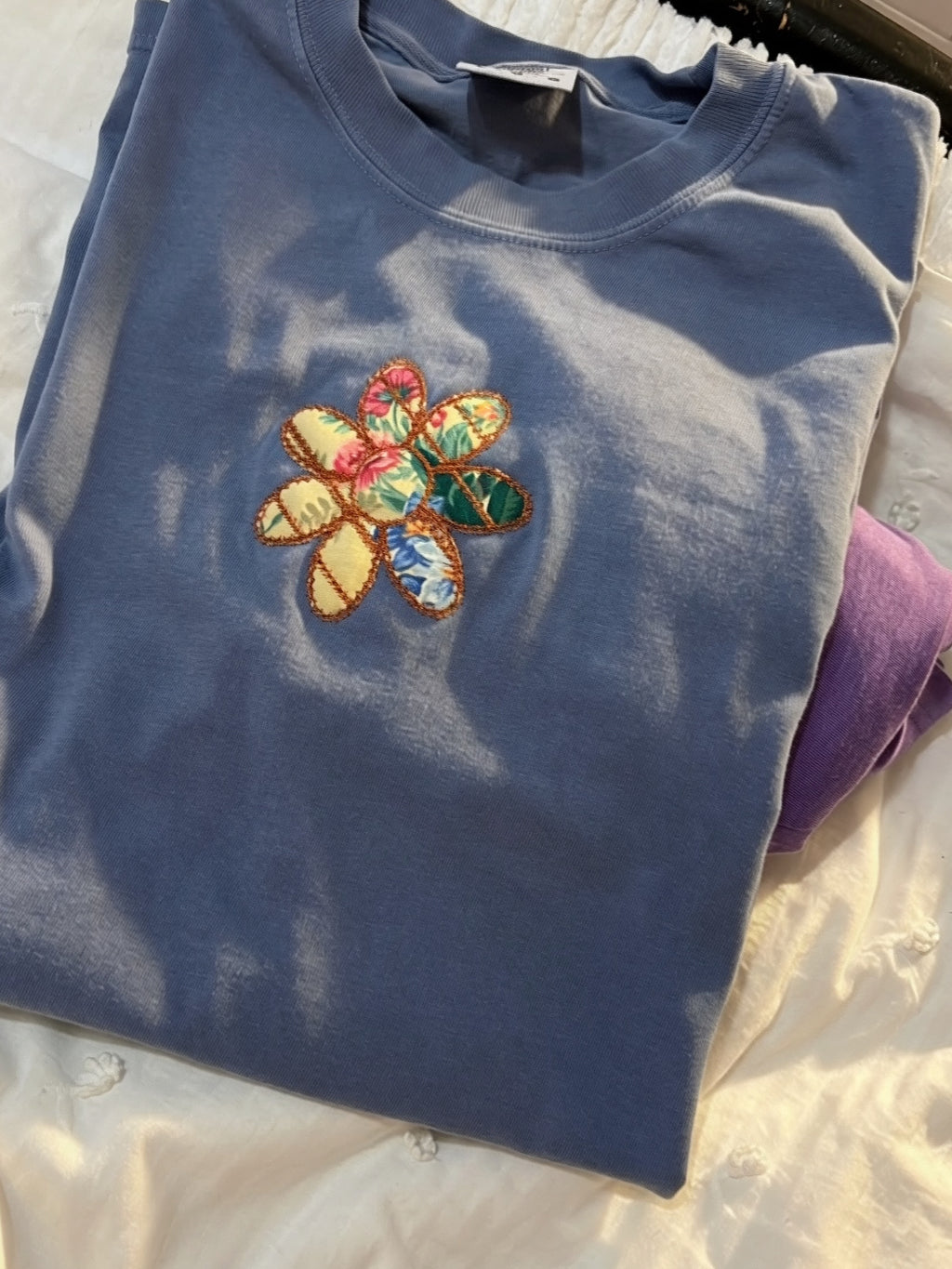 Flower Applique Shirt | Embroidered Women’s Shirt