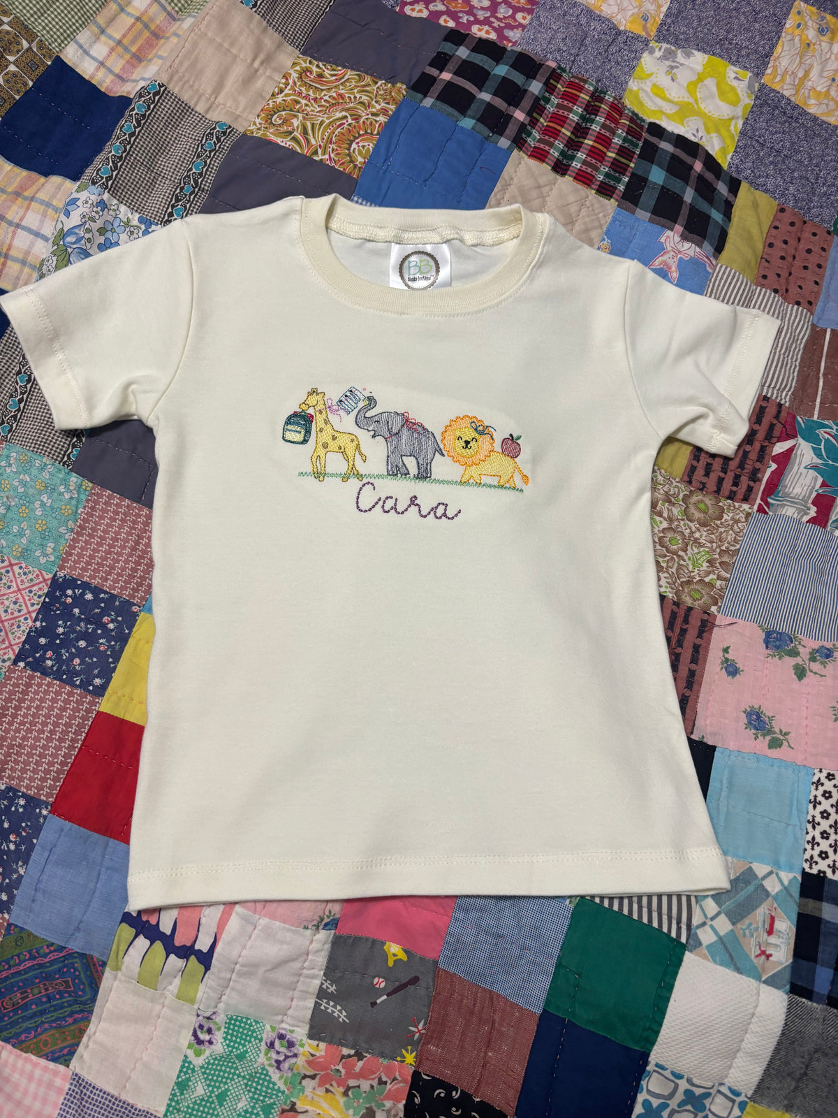 Back to School Animal Train Embroidered Shirt | Boy and Girl Version