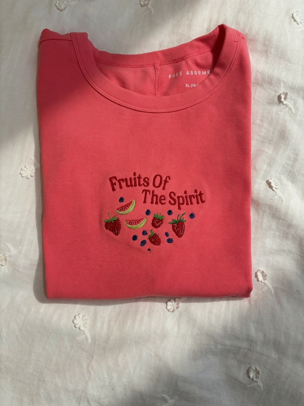 Berry Fruits of the Spirit Embroidered Shirt | Comfort Colors & Ribbed Fitted