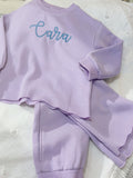 Personalized Girls’ Lettuce-Trim Matching Sweatset