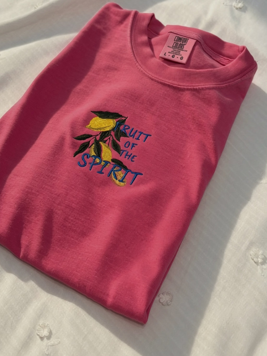 Lemon Fruit of the Spirit | Embroidered Comfort Colors Shirt
