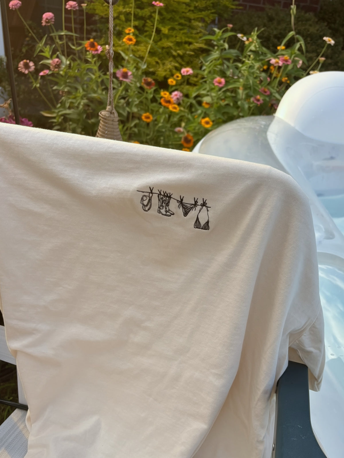 Summertime Clothes line |Custom Embroidered Western Bikini Shirt | Comfort Colors Summer Tee
