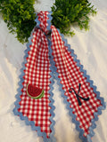 Summer Wreath Sash — Embroidered Door Hanger | Made to Order