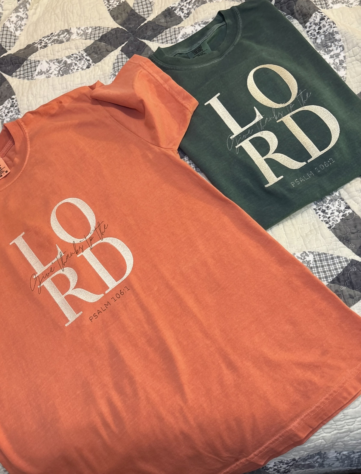 Give Thanks to the Lord Embroidered Shirt | Psalm 106:1