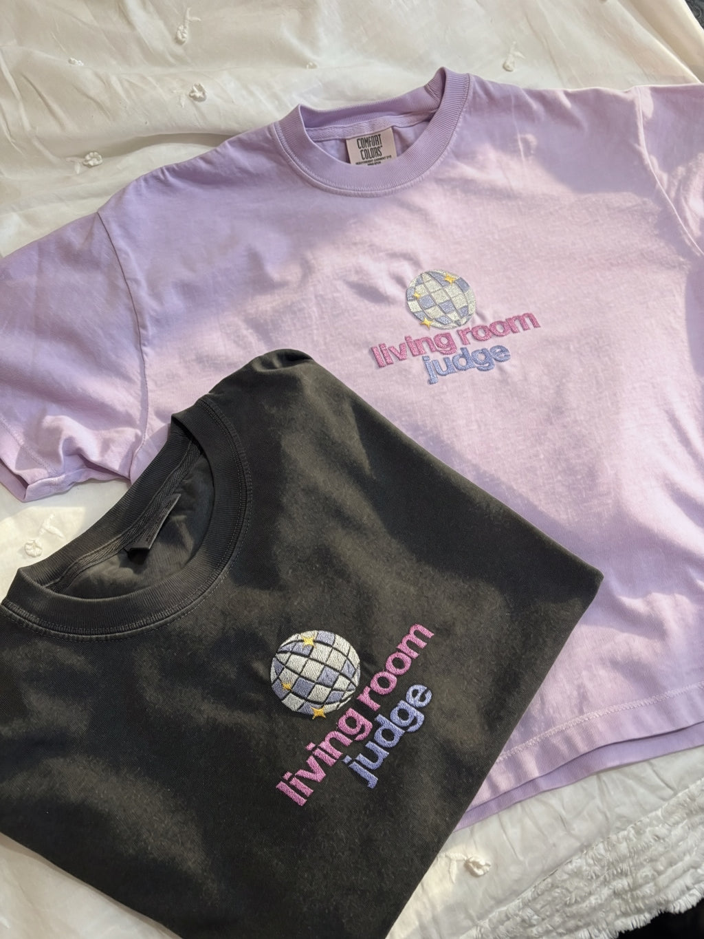 Living Room Judge | Embroidered Disco Ball Shirt