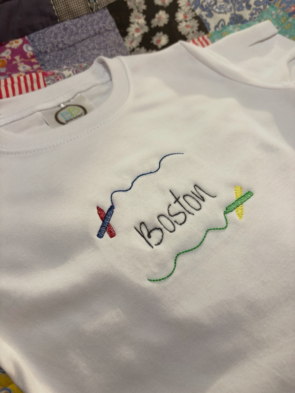 Boys Crayon Name Frame | Personalized Embroidered Gift