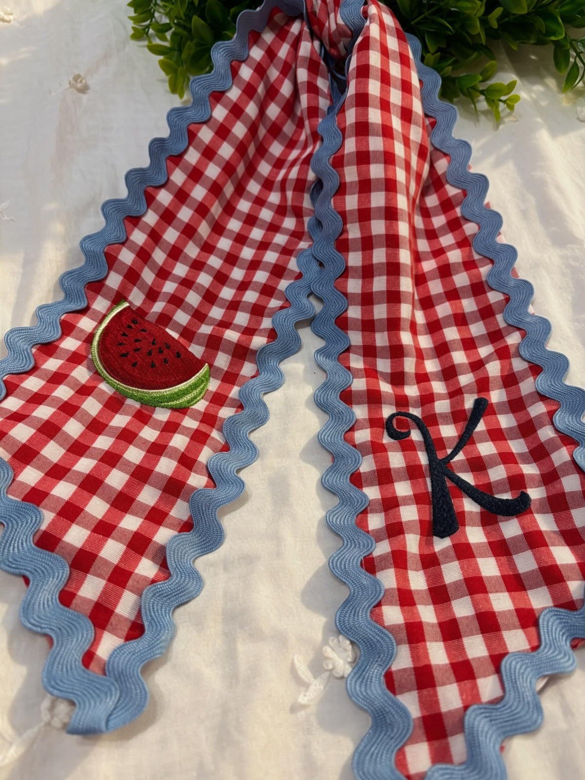 Summer Wreath Sash — Embroidered Door Hanger | Made to Order