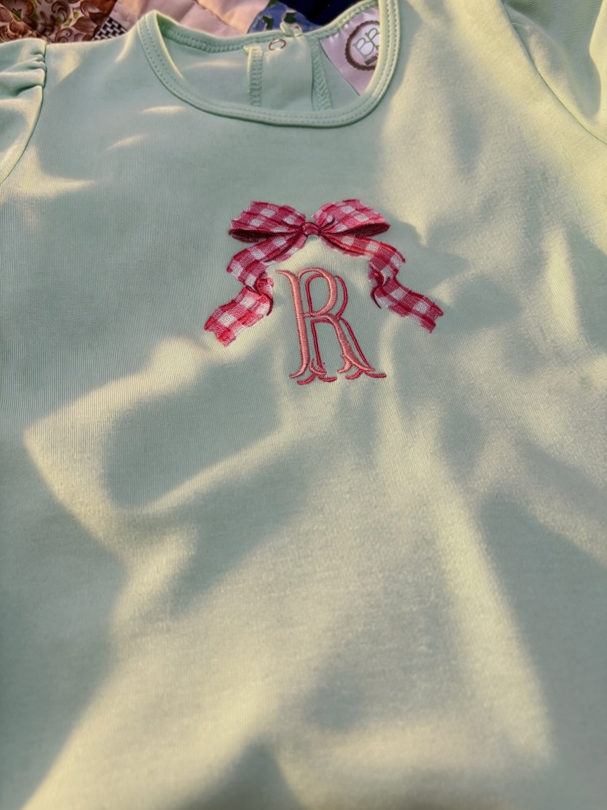 Girls Personalized Gingham Bow Outfit | Romper, Ruffle Shirt & More