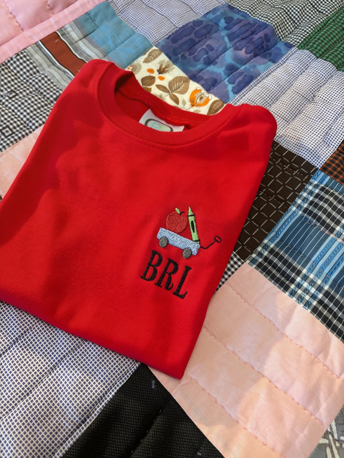 Back to School Wagon | Boys Embroidered Shirt