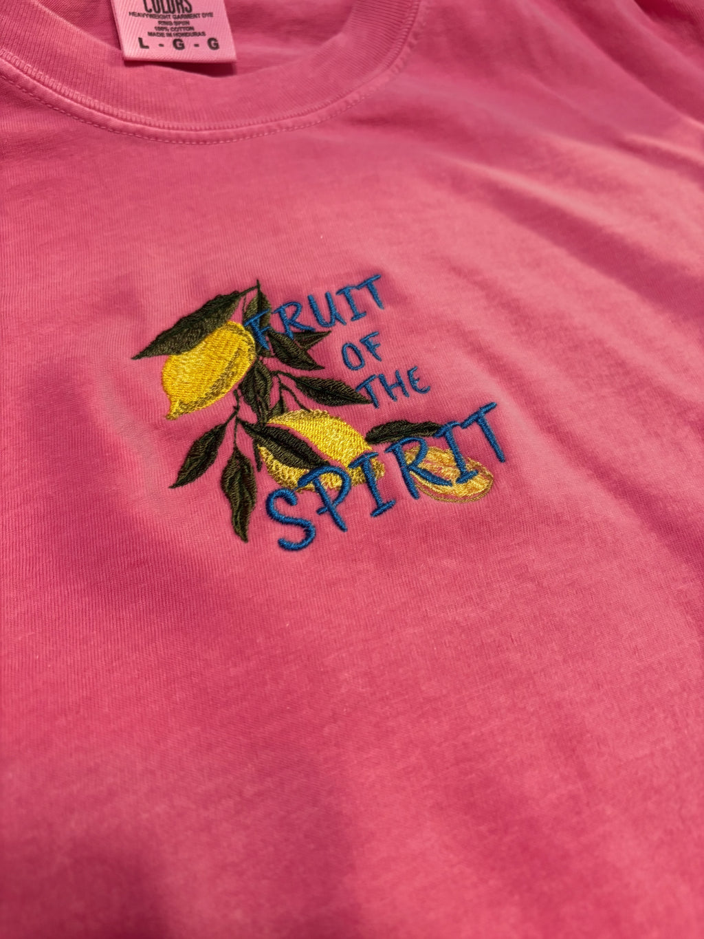 Lemon Fruit of the Spirit | Embroidered Comfort Colors Shirt