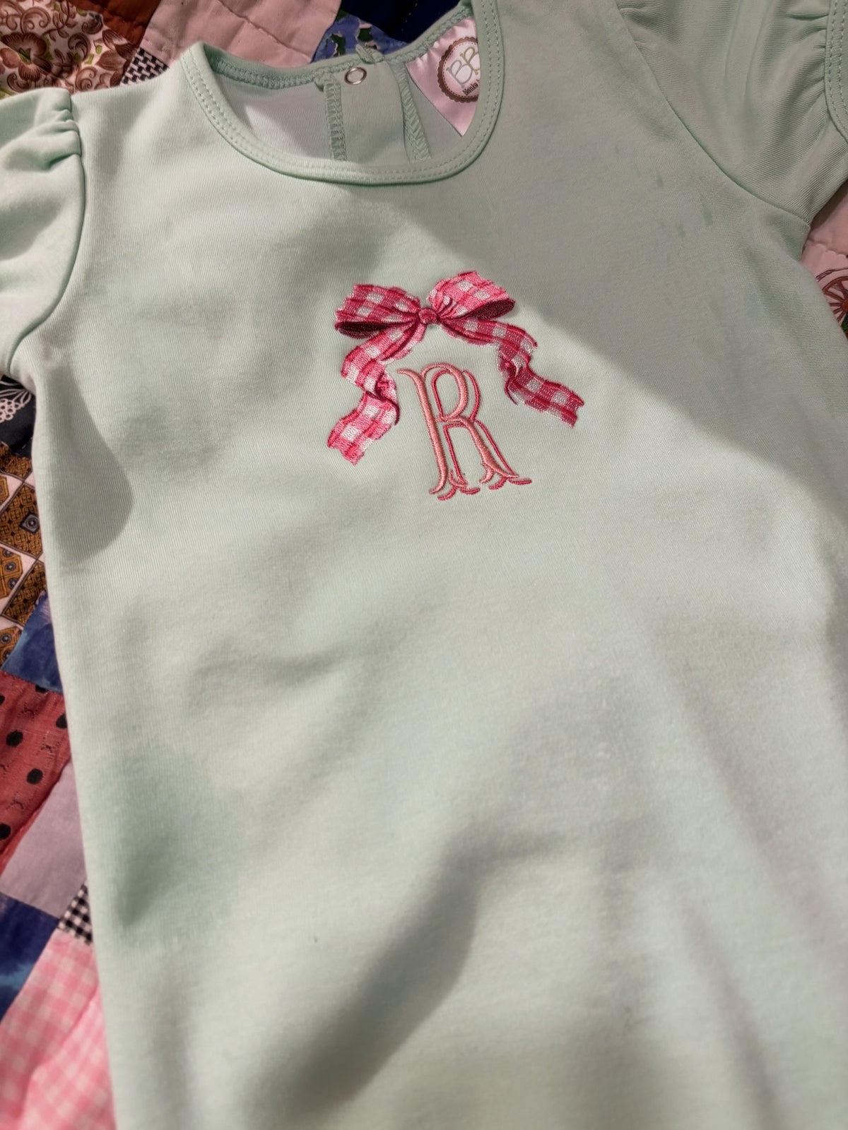 Girls Personalized Gingham Bow Outfit | Romper, Ruffle Shirt & More