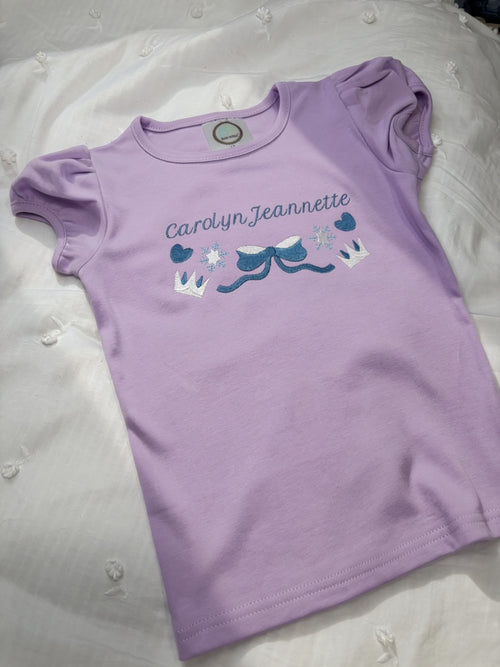 Girls Personalized Princess Shirt & Romper | Embroidered Name