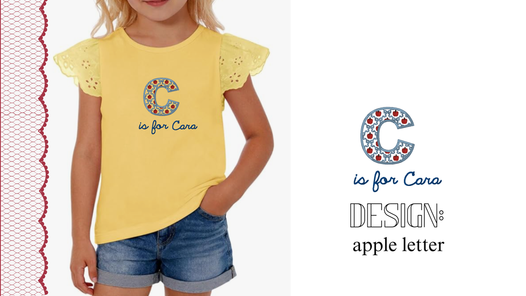 A is for Apple Dress | Puff Sleeve or Ruffle Sleeve Top | Back to school