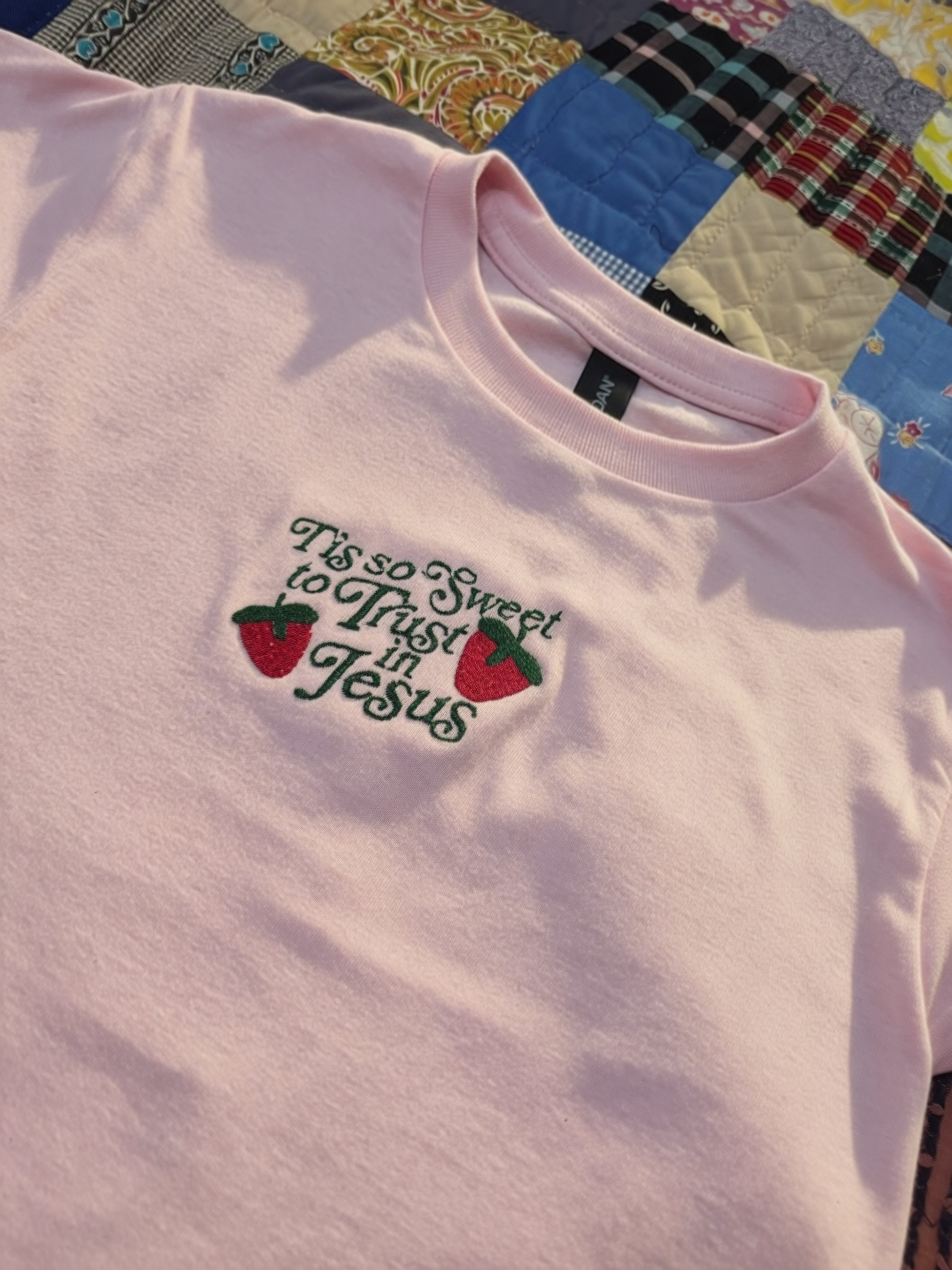 Tis So Sweet to Trust in Jesus Embroidered Shirt