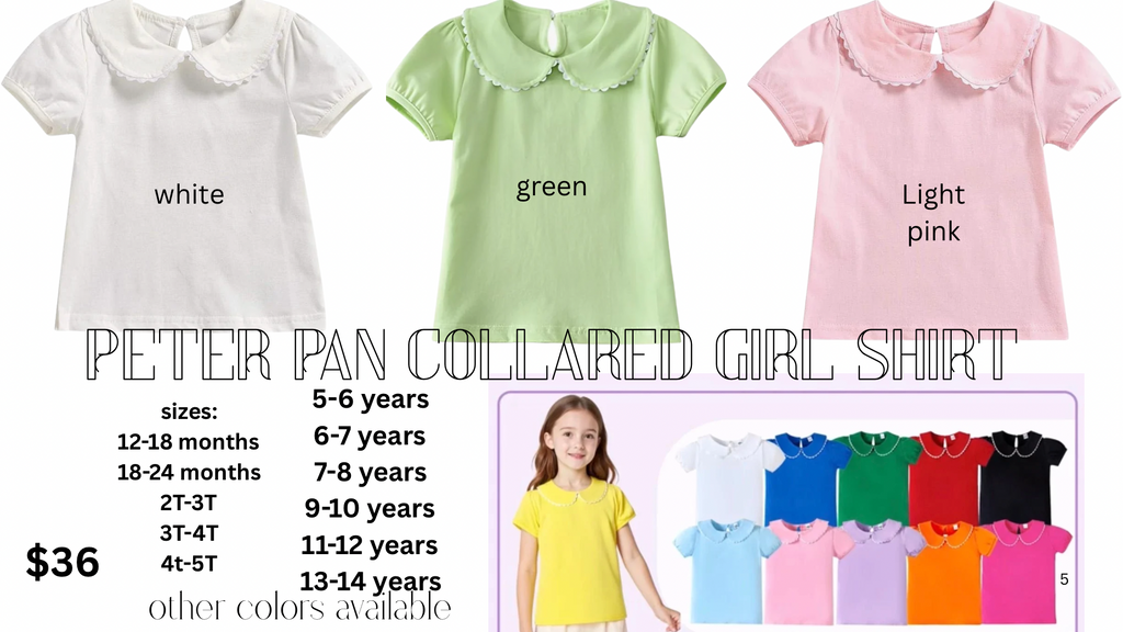 Personalized Back to School Dress & Shirt | Peter Pan Collar | Custom Embroidered Name