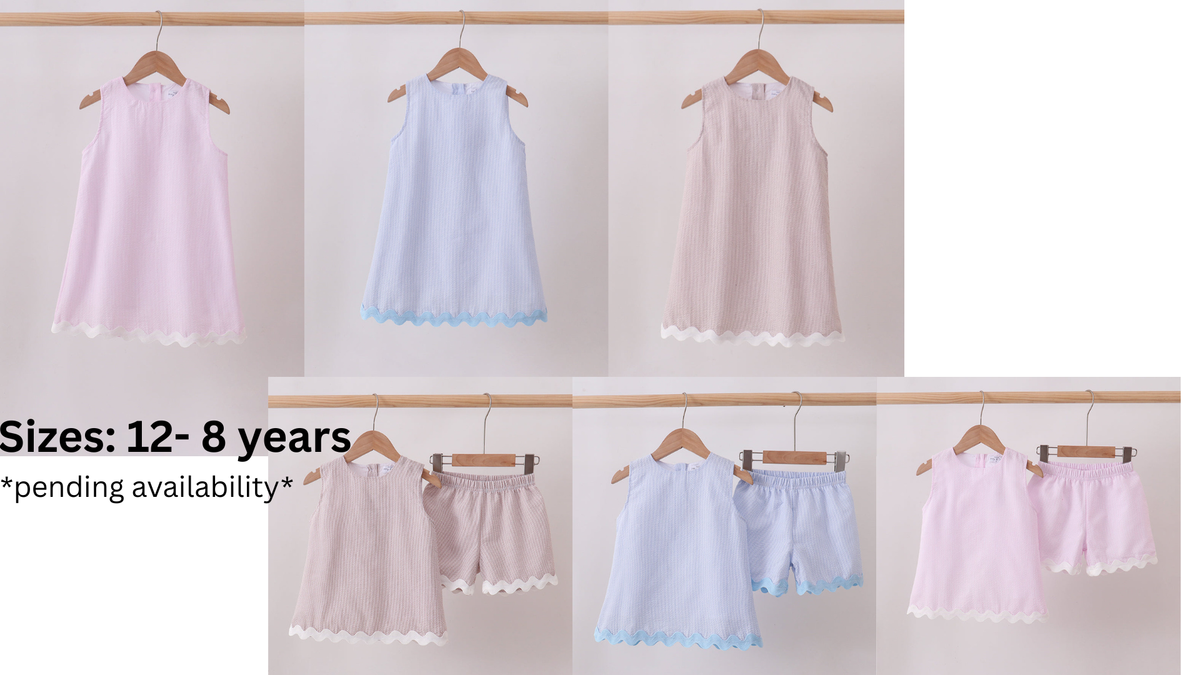 Girl Seersucker Name Dress or Set | Personalized Girls Outfit