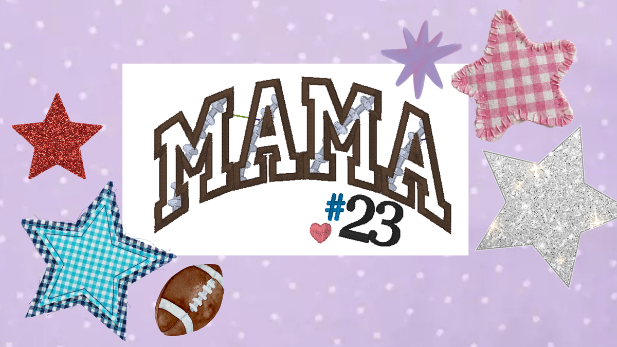 Football Mama Applique Shirt | Embroidered Mom Shirt
