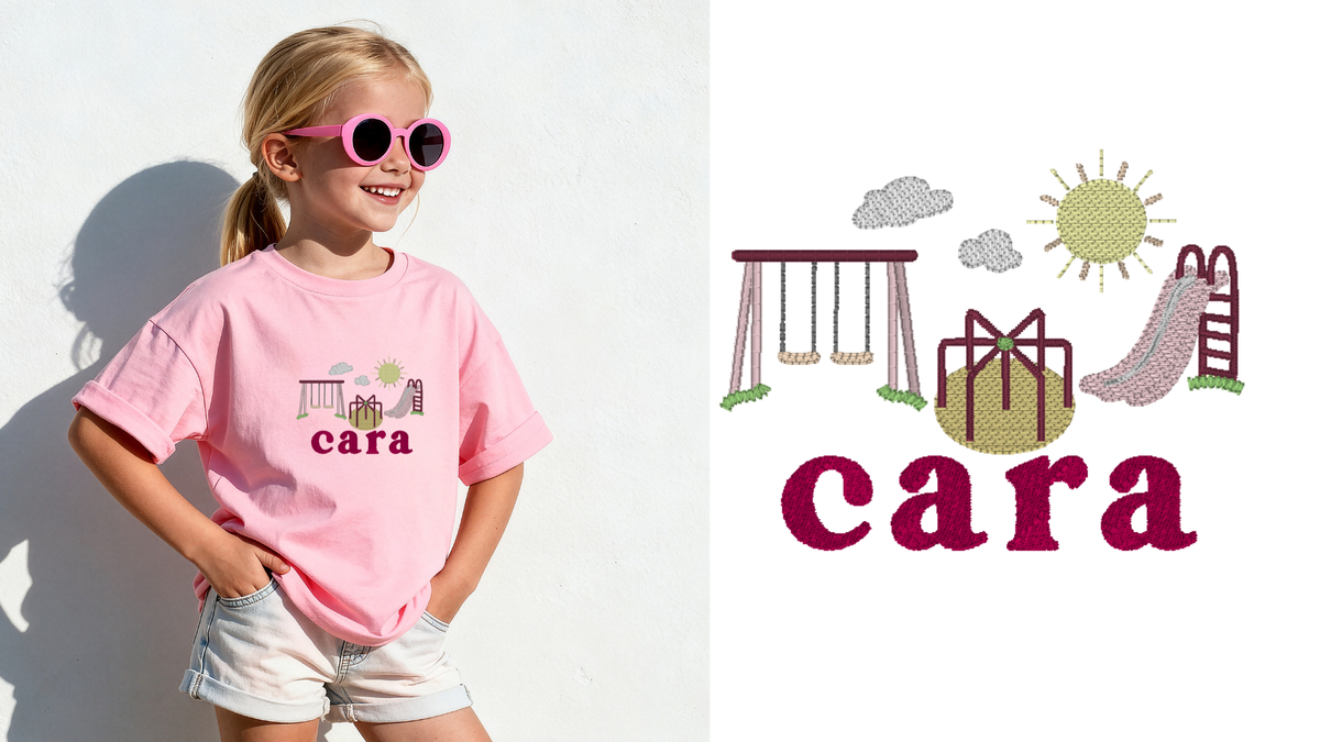 Kids Playground Tshirt | Boy and Girl Embroidered Shirt
