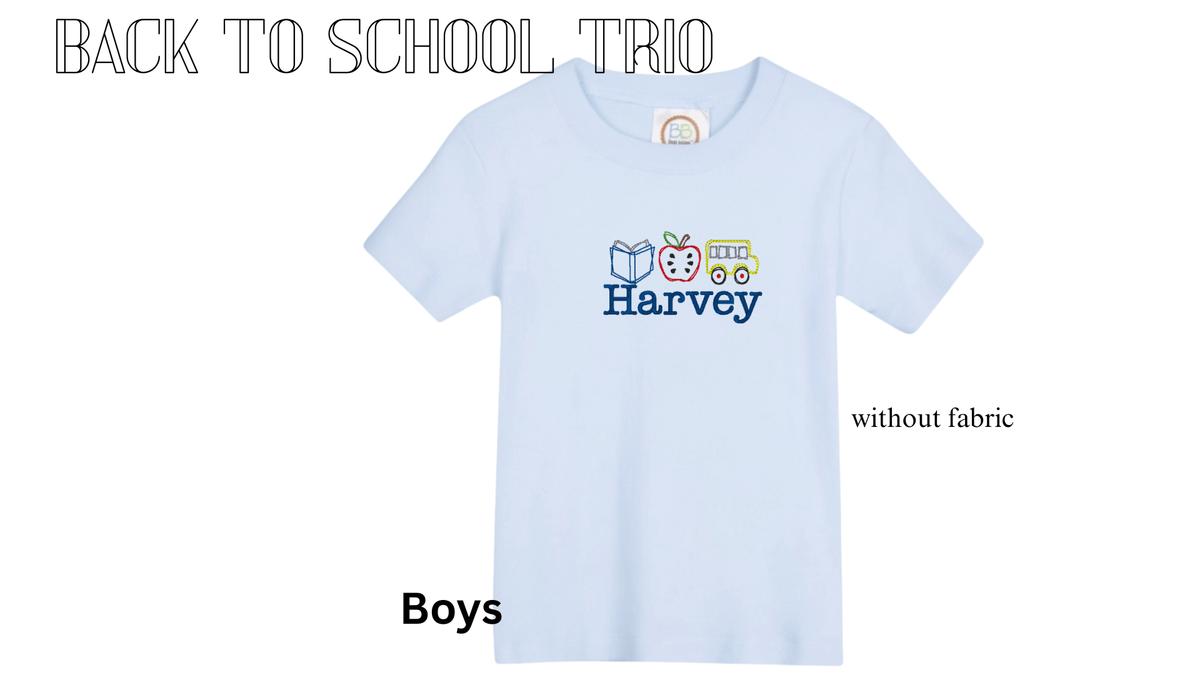 Back to School Trio Shirt | Boy and Girl Version Embroidered Shirt