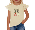 Girls Grade Bow Shirt | Embroidered Back to School Shirt